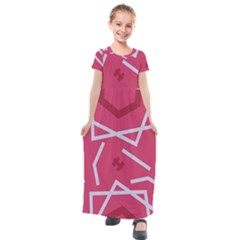 Abstract Pattern Geometric Backgrounds   Kids  Short Sleeve Maxi Dress by Eskimos