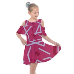 Abstract Pattern Geometric Backgrounds   Kids  Shoulder Cutout Chiffon Dress by Eskimos