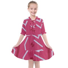 Abstract Pattern Geometric Backgrounds   Kids  All Frills Chiffon Dress