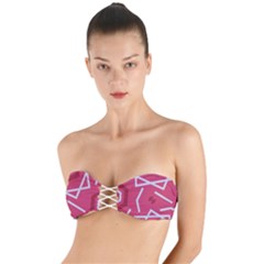 Abstract Pattern Geometric Backgrounds   Twist Bandeau Bikini Top by Eskimos