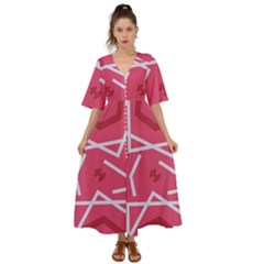 Abstract Pattern Geometric Backgrounds   Kimono Sleeve Boho Dress by Eskimos