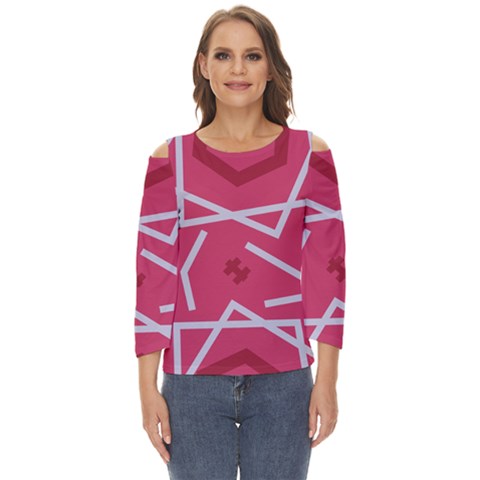 Abstract Pattern Geometric Backgrounds   Cut Out Wide Sleeve Top by Eskimos