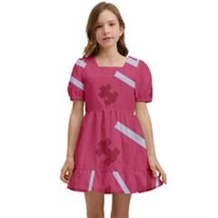 Abstract Pattern Geometric Backgrounds   Kids  Short Sleeve Dolly Dress