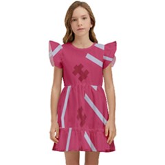 Abstract Pattern Geometric Backgrounds   Kids  Winged Sleeve Dress