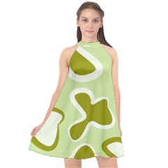 Abstract Pattern Geometric Backgrounds   Halter Neckline Chiffon Dress  by Eskimos