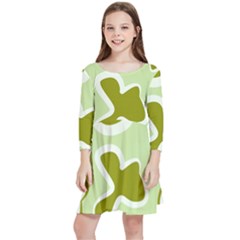 Abstract Pattern Geometric Backgrounds   Kids  Quarter Sleeve Skater Dress by Eskimos