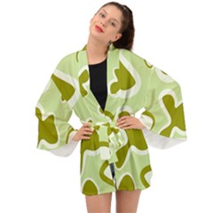 Abstract Pattern Geometric Backgrounds   Long Sleeve Kimono