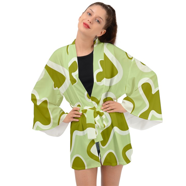 Abstract pattern geometric backgrounds   Long Sleeve Kimono