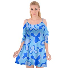 Abstract Pattern Geometric Backgrounds   Cutout Spaghetti Strap Chiffon Dress by Eskimos