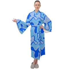 Abstract Pattern Geometric Backgrounds   Maxi Velour Kimono by Eskimos