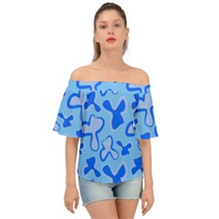 Abstract Pattern Geometric Backgrounds   Off Shoulder Short Sleeve Top by Eskimos