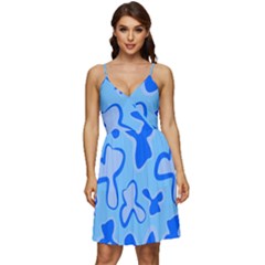 Abstract Pattern Geometric Backgrounds   V-neck Pocket Summer Dress 