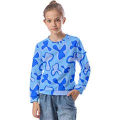 Abstract Pattern Geometric Backgrounds   Kids  Long Sleeve Tee With Frill 