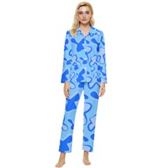 Abstract Pattern Geometric Backgrounds   Womens  Long Sleeve Velvet Pocket Pajamas Set