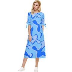 Abstract Pattern Geometric Backgrounds   Bow Sleeve Chiffon Midi Dress by Eskimos