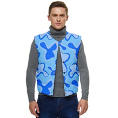 Abstract Pattern Geometric Backgrounds   Men s Short Button Up Puffer Vest	 by Eskimos