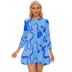 Abstract Pattern Geometric Backgrounds   Long Sleeve Babydoll Dress