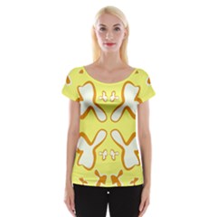 Abstract Pattern Geometric Backgrounds   Cap Sleeve Top