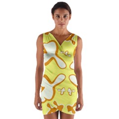 Abstract Pattern Geometric Backgrounds   Wrap Front Bodycon Dress by Eskimos