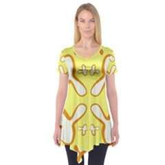 Abstract Pattern Geometric Backgrounds   Short Sleeve Tunic  by Eskimos