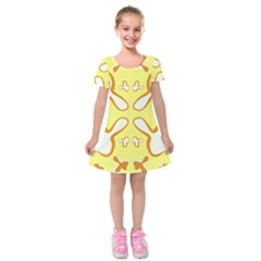 Abstract Pattern Geometric Backgrounds   Kids  Short Sleeve Velvet Dress by Eskimos