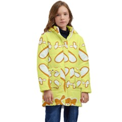 Abstract Pattern Geometric Backgrounds   Kid s Hooded Longline Puffer Jacket