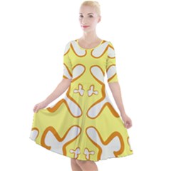 Abstract Pattern Geometric Backgrounds   Quarter Sleeve A-line Dress by Eskimos