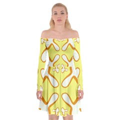 Abstract Pattern Geometric Backgrounds   Off Shoulder Skater Dress by Eskimos