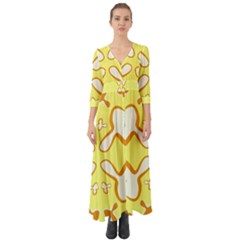 Abstract Pattern Geometric Backgrounds   Button Up Boho Maxi Dress by Eskimos