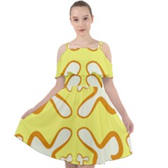 Abstract Pattern Geometric Backgrounds   Cut Out Shoulders Chiffon Dress by Eskimos