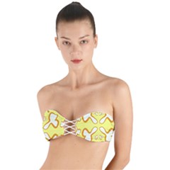 Abstract Pattern Geometric Backgrounds   Twist Bandeau Bikini Top by Eskimos