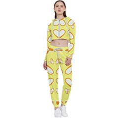 Abstract Pattern Geometric Backgrounds   Cropped Zip Up Lounge Set by Eskimos