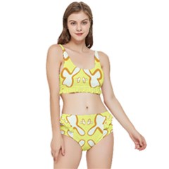 Abstract Pattern Geometric Backgrounds   Frilly Bikini Set by Eskimos