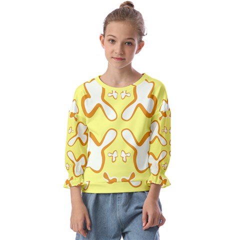 Abstract Pattern Geometric Backgrounds   Kids  Cuff Sleeve Top by Eskimos