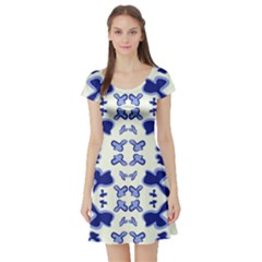 Abstract Pattern Geometric Backgrounds   Short Sleeve Skater Dress by Eskimos