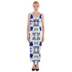 Abstract Pattern Geometric Backgrounds   Fitted Maxi Dress by Eskimos