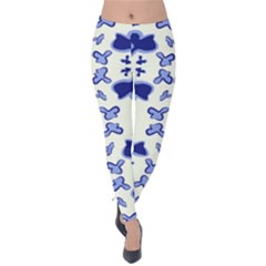 Abstract Pattern Geometric Backgrounds   Velvet Leggings by Eskimos