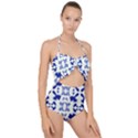 Abstract pattern geometric backgrounds   Scallop Top Cut Out Swimsuit View1