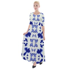 Abstract Pattern Geometric Backgrounds   Half Sleeves Maxi Dress by Eskimos