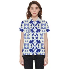 Abstract Pattern Geometric Backgrounds   Short Sleeve Pocket Shirt by Eskimos