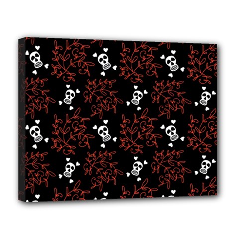 Red Skulls Canvas 14  X 11  (stretched) by Sparkle