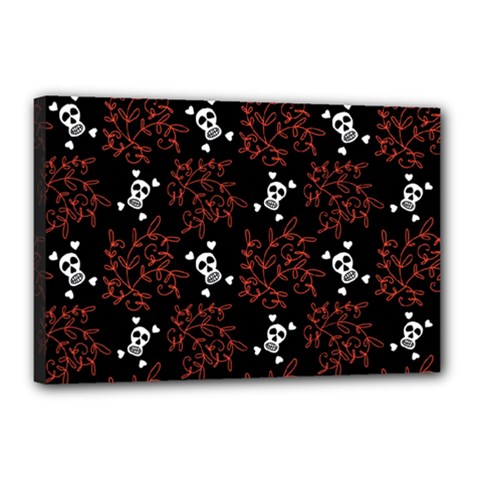 Red Skulls Canvas 18  X 12  (stretched) by Sparkle