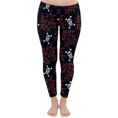 Red Skulls Classic Winter Leggings by Sparkle