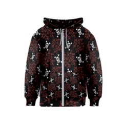 Red Skulls Kids  Zipper Hoodie by Sparkle