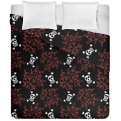 Red Skulls Duvet Cover Double Side (california King Size) by Sparkle