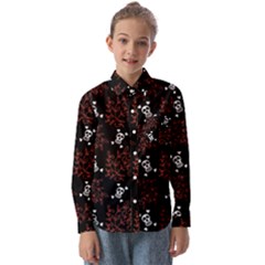 Red Skulls Kids  Long Sleeve Shirt