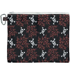 Red Skulls Canvas Cosmetic Bag (xxxl) by Sparkle