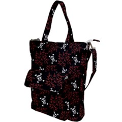 Red Skulls Shoulder Tote Bag by Sparkle