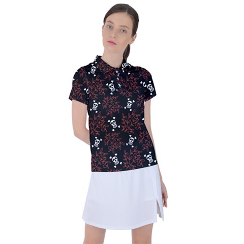 Red Skulls Women s Polo Tee by Sparkle