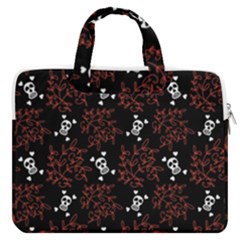 Red Skulls Macbook Pro 16  Double Pocket Laptop Bag  by Sparkle